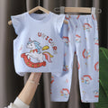 Kids' short-sleeve cotton set: summer t-shirt & pajamas for boys & girls - perfect for home wear and sleepwear