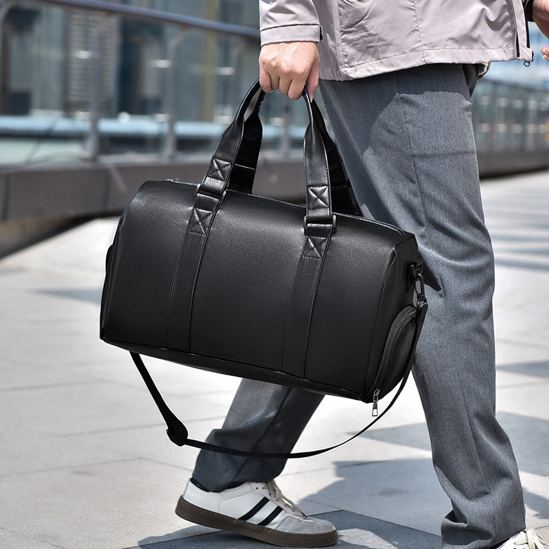 Processing custom leisure travel handbag dry and wet separation independent shoe compartment large capacity sports yoga bag travel bag