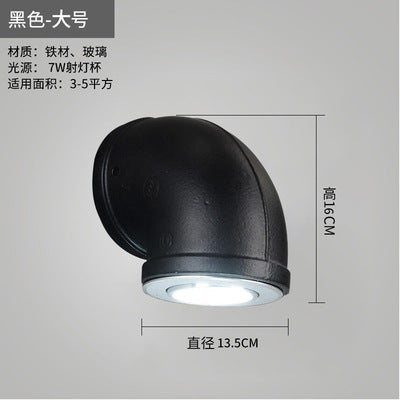 Industrial style wind pipe wall lamp loft retro iron wall lamp american restaurant bar corridor aisle b&b balcony