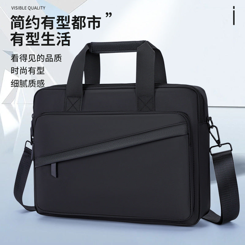 Cross-border simple laptop bag 2025 large-capacity business briefcase travel commute shoulder messenger bag wholesale