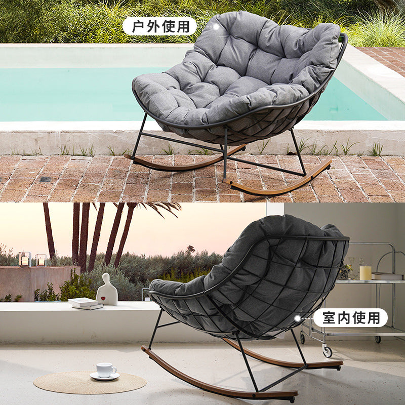 Outdoor rocking chair balcony large family casual rocking chair lazy sofa popular rocking chair lounge chair single