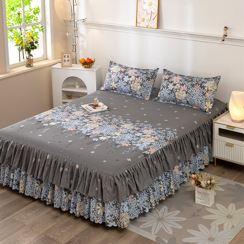 Bed skirt, fitted sheet, thickened bed sheets, comfortablenon-slip mattress protector, single piece simmons bed cover 1.8m double bed