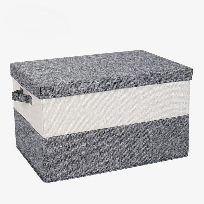 Color matching cotton and linen storage box Large household cotton and linen foldable clothes pants storage box Two-color quilt sorting box