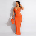 Amazon sexy women's fashion halter neck cutout knit dress - backless beach maxi dress