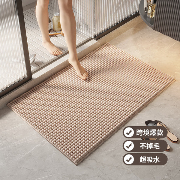 Extra-dense short plush solid color chenille floor mat  four-season household plain soft foot pad absorbent non-slip carpet