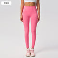 Naked yoga nine-point pants high waist hip belt flap pocket pants tight sports pants elastic tummy control fitness pants women d25036