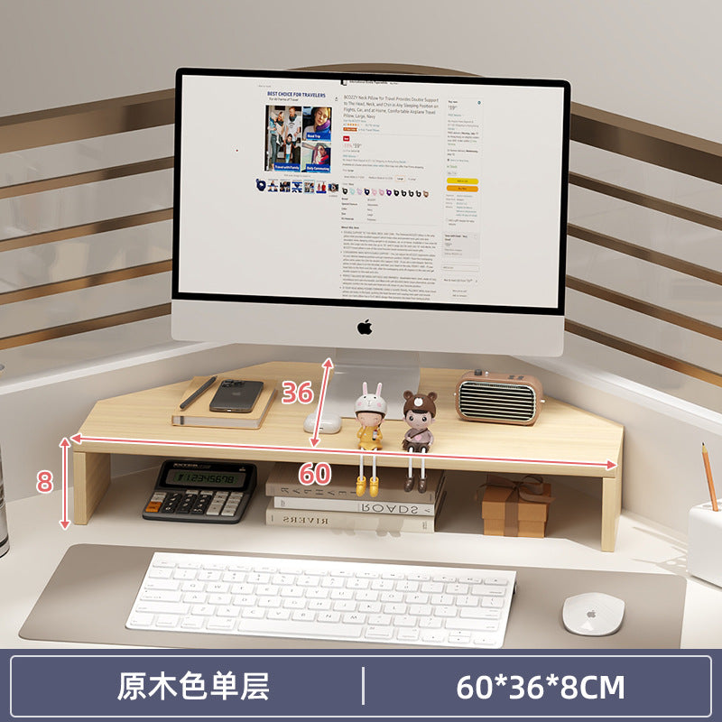Computer elevated stand monitor bracket desktop bracket office desktop storage shelf workstation corner hole board