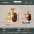 Nordic french retro pastoral style bedroom bedside wall lamp minimalist ceramic flower corridor aisle light