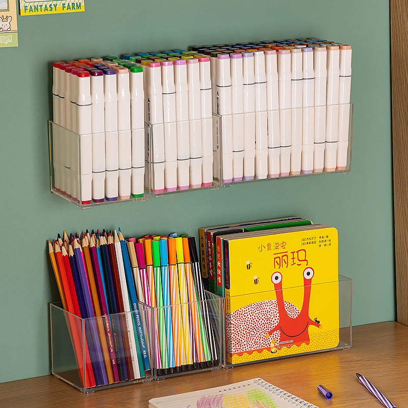 Art raw lead painting special pen holder wall hanging storage box plastic square watercolor pen marker storage box