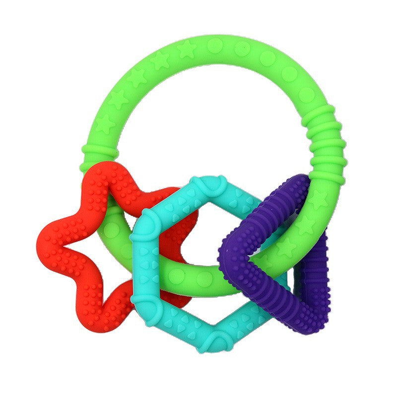 Food Grade Silicone Bite Le Toothpaste Lollipop Cactus Hand Grip Ring Toothpaste Infant Toothpaste Grinding Stick