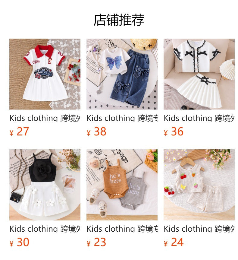 Kids clothing  cross-border new arrivalfashionspring & fallgirl black vest + skirt baby children's clothing