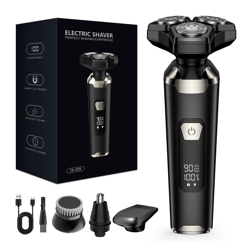 magnetic blade electric shaver for men - 4-in-1 kit, full body washable, rechargeable razor