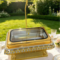 Gold stainless steel buffet chafing dish - 9l commercial kitchen hanging buffet warmer - in stock
