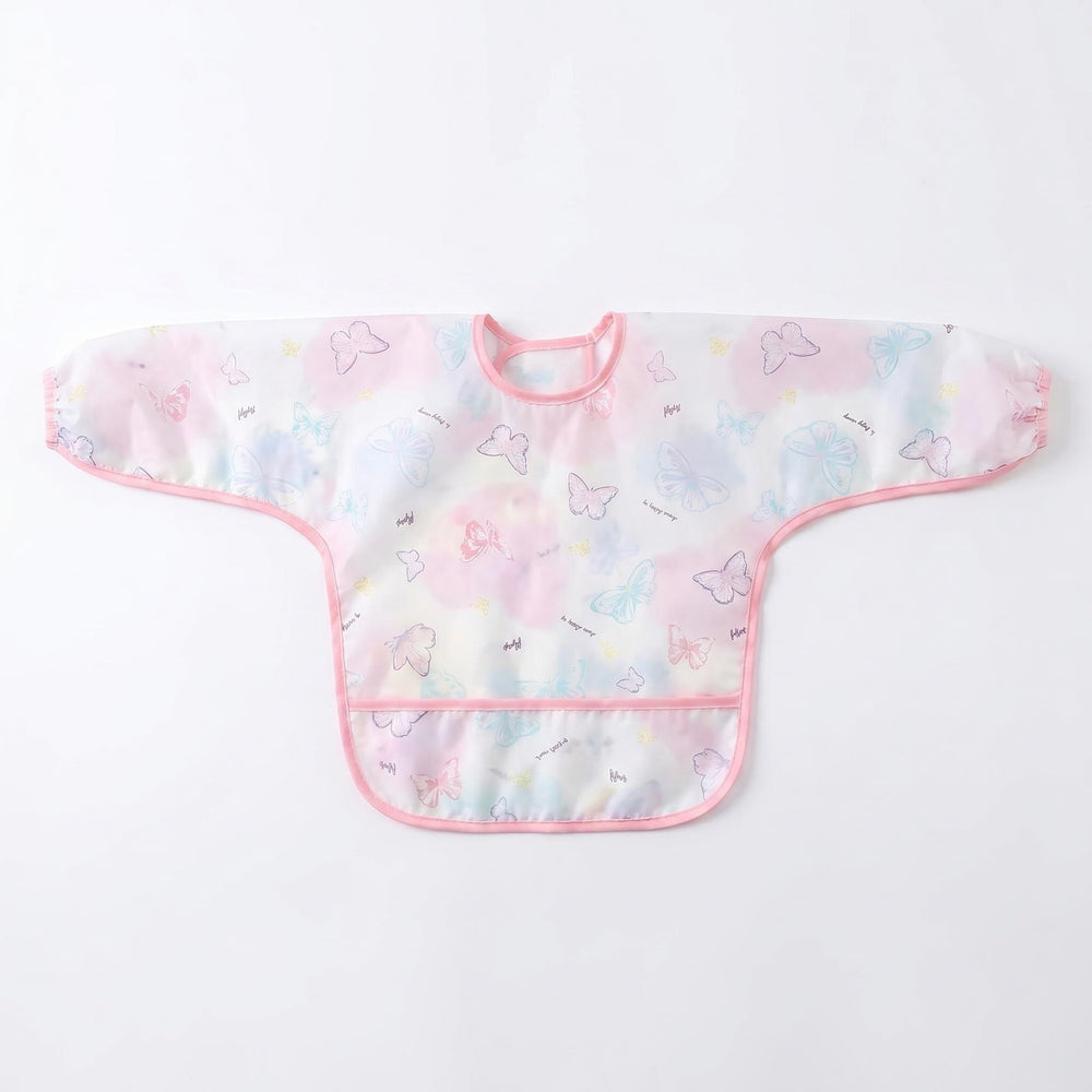 Kidslong sleeveswaterproof smock eating bib infant anti-dirty clothing food supplement apron children's painting waterproof rice pocket
