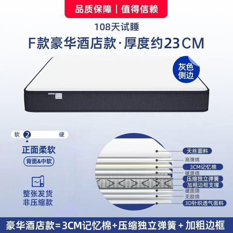 Blue memory cotton box five-star hotel Simmons home latex independent silent spring super soft compression mattress