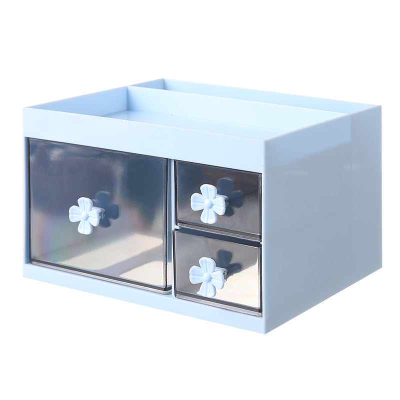 Multifunctional home cosmetics organizer - drawer style storage box, large capacity desktop organizer for student dorms and stationery