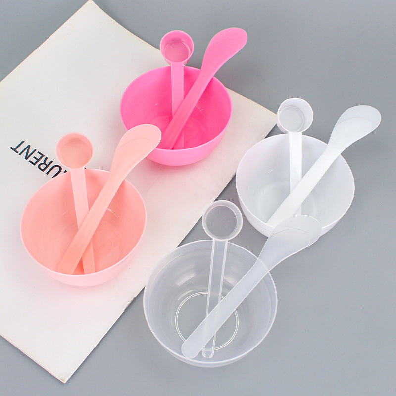 Zhiwei beauty salon mask mixing kit - 3-piece set: mask bowl, mixing spatula, measuring spoon, and plastic bowl