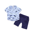 newborn & infant set: feather-weight kids' shirt & single-breasted shorts - hot-selling two-piece outfit for export