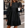Women's solid color fitted pullover casual fashion long sleeve dress - new autumn  collection