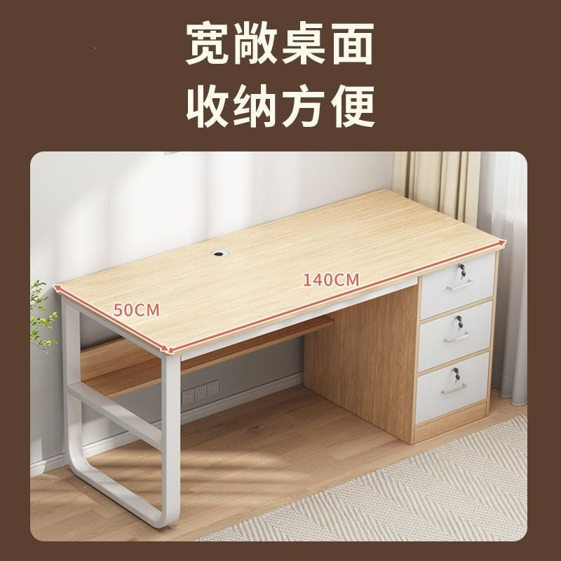 Office desk desktop home bedroom desk office desk boss table simple rental house with drawer computer desk no