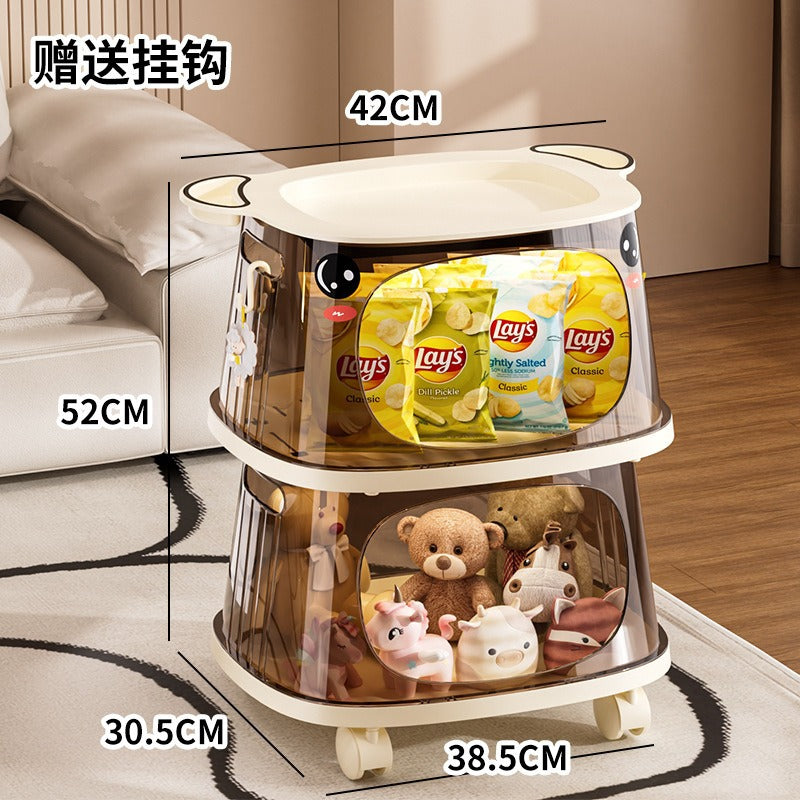 Household multifunctional trolley Children's snacks Shelf with wheels Movable creative multi-layer storage box Locker