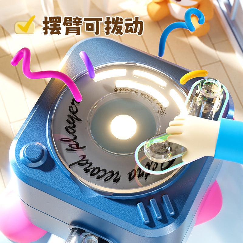 Mini rotating light-up cd player keychain speaker - handheld megaphone for creative and fun keychains