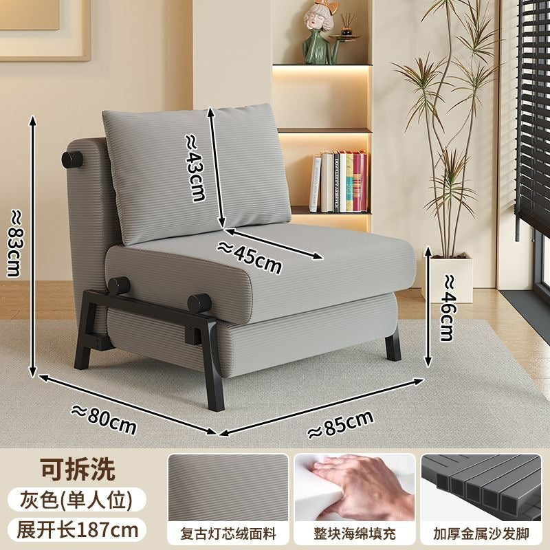 Sofa bed foldable dual-purpose small apartment b&b dual-purpose sofa living room study balcony can sit and lie down telescopic sofa