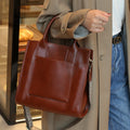 2025 new large capacity bag spring/summer fashionable elegant work commute genuine leather crossbody tote handbag - direct sales