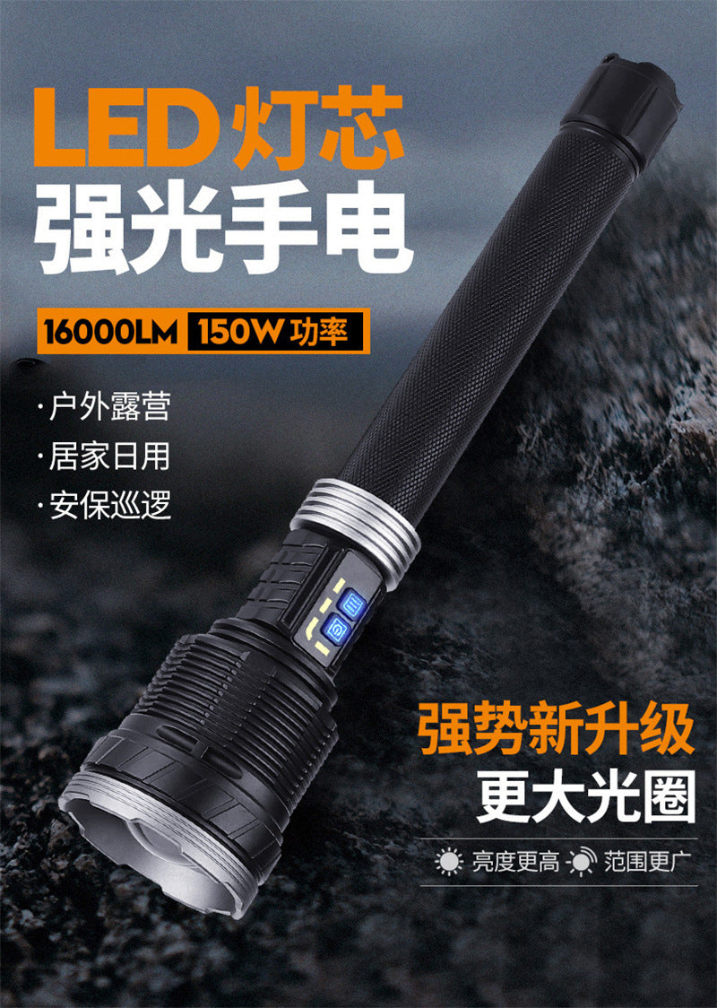 Cross-border new XHP360 strong light flashlight USB charging high power outdoor zoom remote LED flashlight