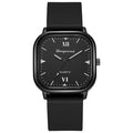 Shangmei square watch unisex fashion quartz watch minimalist trendy faux leather trim alloy manufacturer wholesale