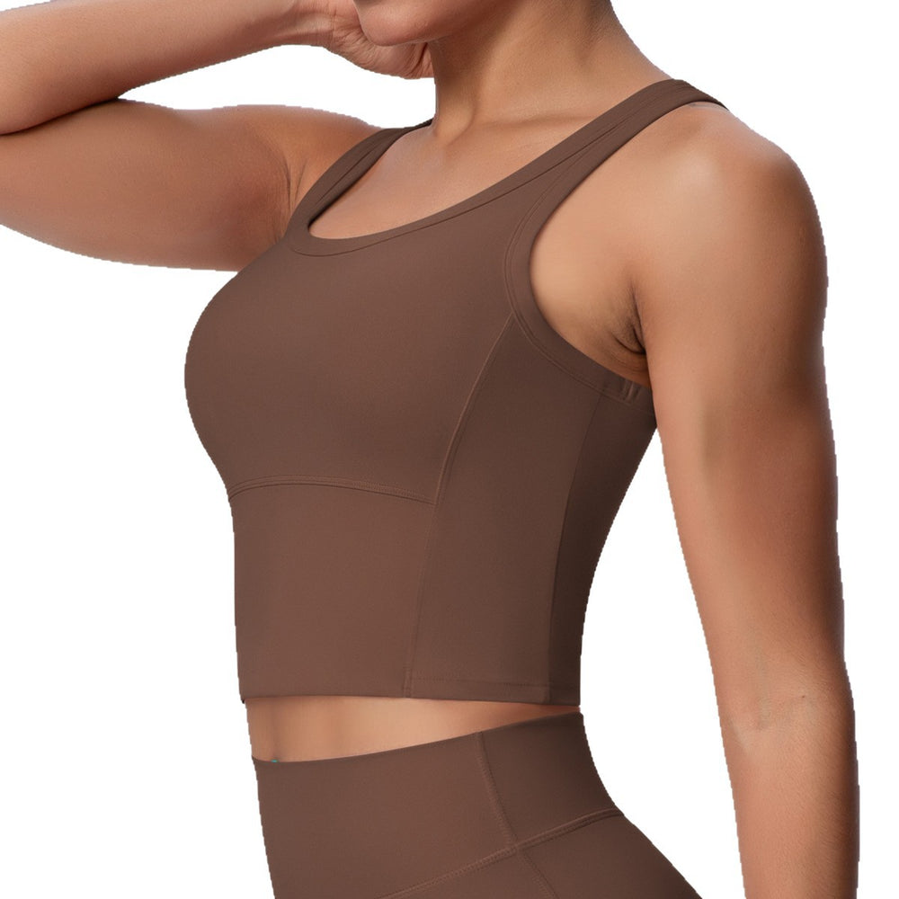 New arrival cross-border brushed yoga tops with chest pad fitness bra women's beautiful back sports intimatesbubble wrap vest outwear