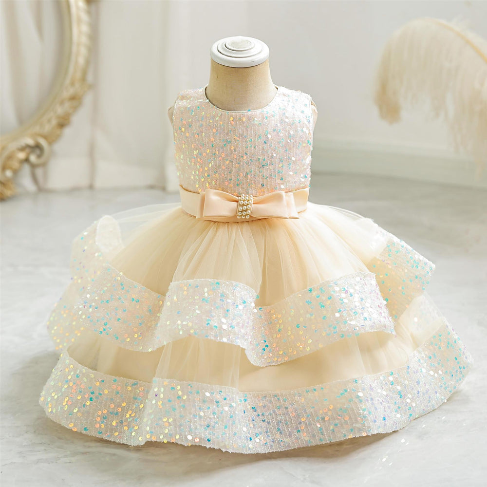 Exportgirlnew arrivalkids dresssequinprincess dressfemale baby first birthday dresskids dress