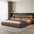 Foshan genuine leather bed classy leather art small apartment bedroom furniture small apartment modern casual soft bag classy bed master bedroom