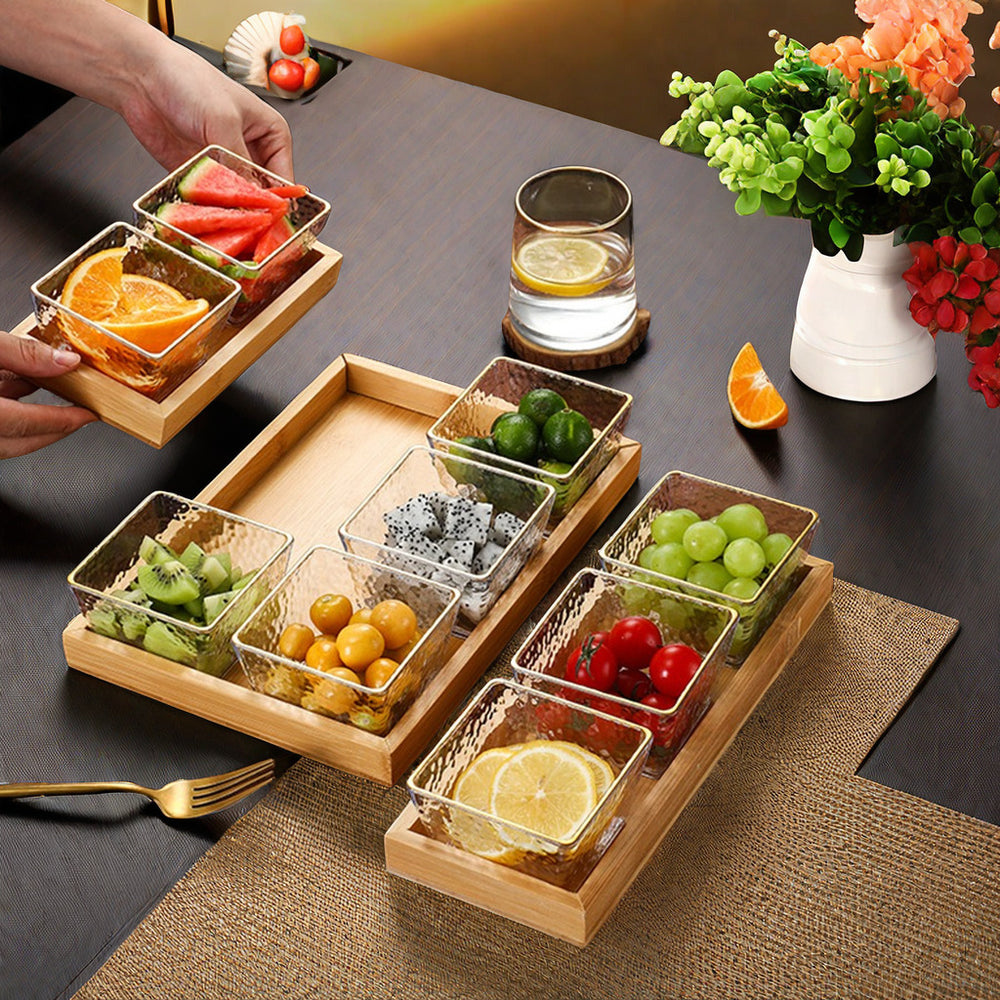 Fruit platter bar ktv snack platter acrylic snack plate melon seed plate divided grids dried fruit plate suit restaurant commercial