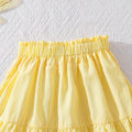European and american style girls' clothing for export:  spring/summer new arrivals - casual striped flutter sleeve cropped top and skirt set
