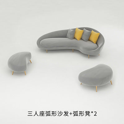 Nordic sales office reception curved double sofa office clothing store rest area furniture coffee table set