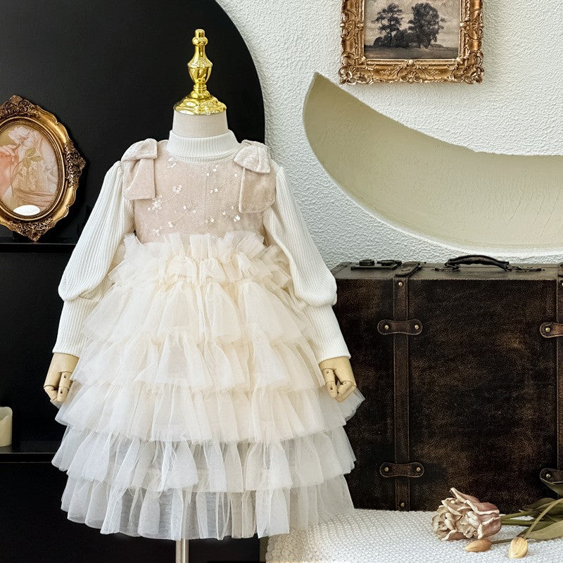 Girls' dress  autumn new collection baby formal dress lolita princess dress kids sequin tutu puffy skirt
