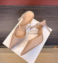 2026autumnew arrival pointed toe diamond strap high heels stiletto women's royal sister elegantoutwearsexy toe cap cool half slippers
