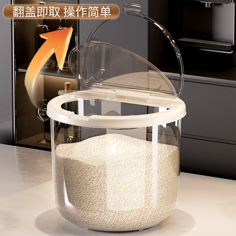 Rice bucket Household moisture-proof and insect-proof grain storage bucket Large capacity plastic storage bucket Large diameter rice storage box Flour box