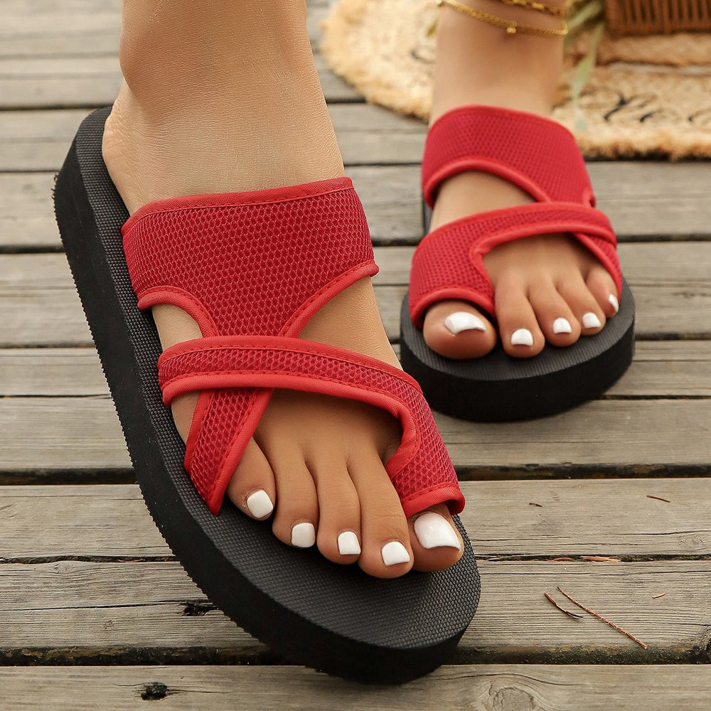 summer new arrival: plus-size women's casual comfort flat soft sole slip-on sandals - wholesale