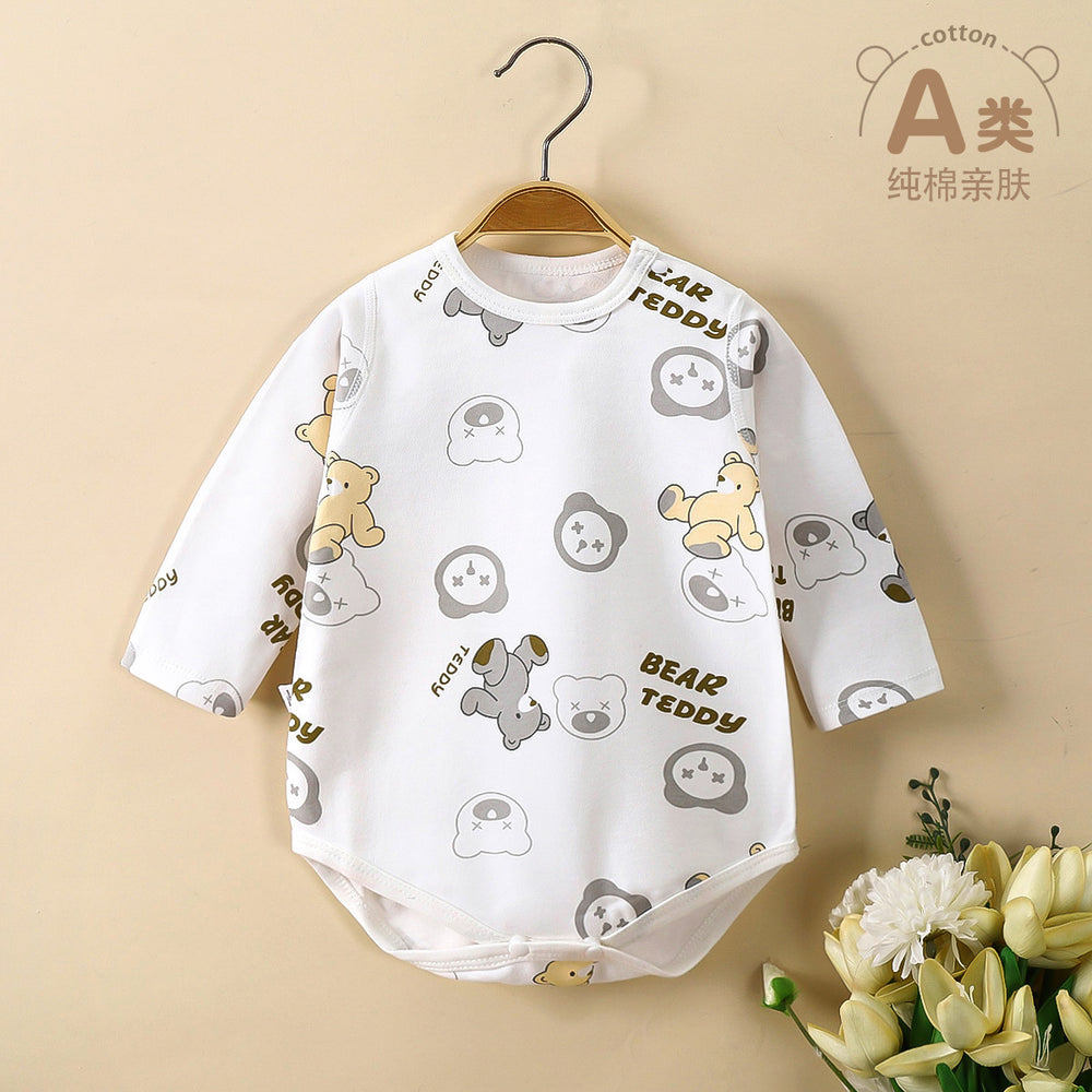 Newborn baby clothes boneless thin baby jumpsuit spring & fall monk suit bag butt suit triangle khaki climbing suit