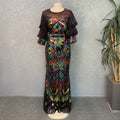 supply colorful sequins sequins hot diamond waist fishtail long skirt african women's dress dress
