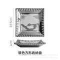 Ins-style ceramic silver-plated display tray - creative & unique home decor for cosmetics and jewelry