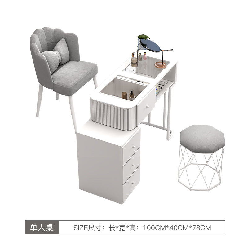 Cream style manicure table and chair set Japanese manicure table special price economical single double ins Internet celebrity multi-function