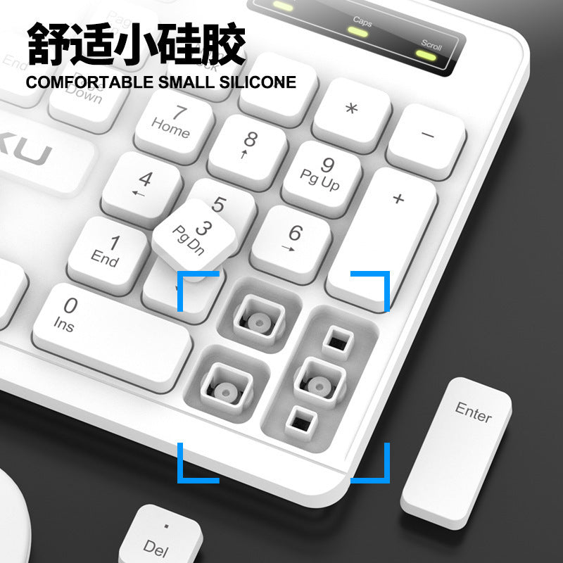 Leikui lk200 business office keyboard and mouse combo - white computer all-in-one with keyboard and mouse set for pc assembly