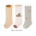 Babylon three-pair kidsstockings combed cotton breathable baby socks loose-top non-binding boneless over-the-knee socks