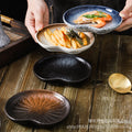 Japanese style dinner plate, dessert plate, cake plate, ceramic creative snack plate, tableware, bone plate, afternoon tea melon seed plate wholesale