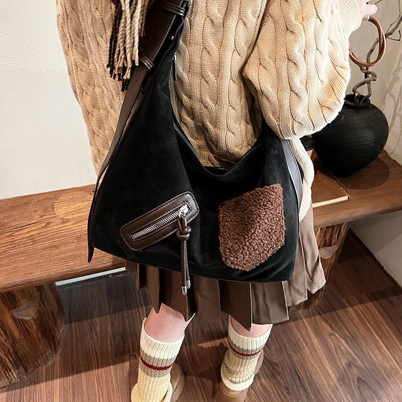 Cross-border backpack women's 2025 new matte large-capacity commuter messenger bag versatile high-end fashion shoulder bag