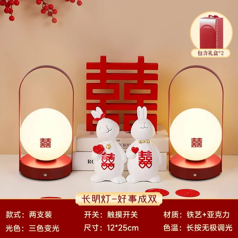 Dowry newlywed everlasting lamp wedding pair classy wedding room arrangement red table lamp bedside lamp wedding gift for the newlyweds