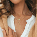 Amazon tk same style bubble 26 letter necklace stainless steel multi-layer initial security pin pendant necklace for women